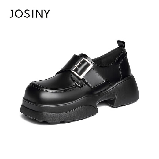 Zhuo Shini Oxford shoes, cool mid-heeled British shoes, college small leather shoes, spring fashion, versatile women's shoes, black 38 Zhuo Shini Oxford shoes, cool mid-heeled British shoes, college small leather shoes, spring fashion, versatile women's shoes, black 38