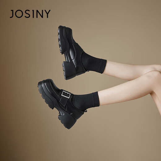 Zhuo Shini Oxford shoes, cool mid-heeled British shoes, college small leather shoes, spring fashion, versatile women's shoes, black 38 Zhuo Shini Oxford shoes, cool mid-heeled British shoes, college small leather shoes, spring fashion, versatile women's shoes, black 38