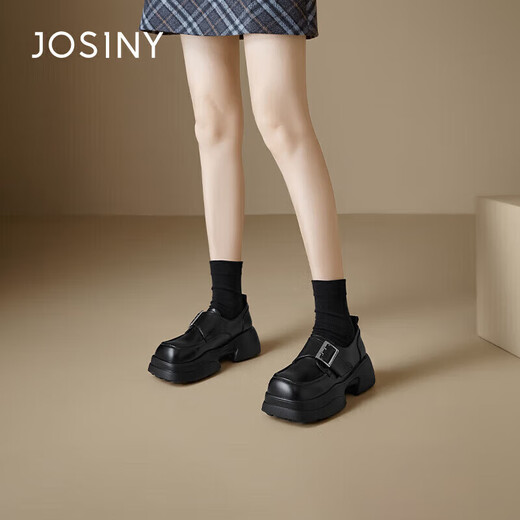 Zhuo Shini Oxford shoes, cool mid-heeled British shoes, college small leather shoes, spring fashion, versatile women's shoes, black 38 Zhuo Shini Oxford shoes, cool mid-heeled British shoes, college small leather shoes, spring fashion, versatile women's shoes, black 38