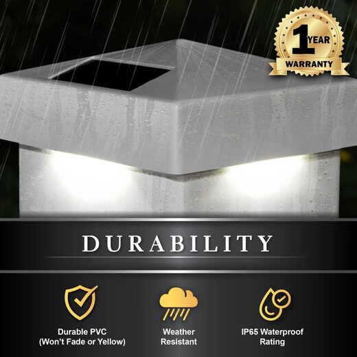 Classy Caps SL9901 4x4 White Pyramid PVC Sun Pillar Cover Classy Caps SL9901 4x4 White Pyramid PVC Sun Pillar Cover