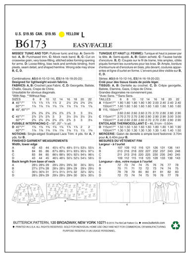 Butterick 图案 6173 女式束腰外衣和上衣 Butterick 图案 6173 女式束腰外衣和上衣