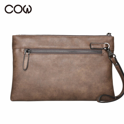 Sac à main pour hommes de vache française, sac d'enveloppe, sac de carte multifonction simple d'affaires, grande capacité, portefeuille masculin, embrayage, sac à main masculin C-9812, bronze Sac à main pour hommes de vache française, sac d'enveloppe, sac de carte multifonction simple d'affaires, grande capacité, portefeuille masculin, embrayage, sac à main masculin C-9812, bronze
