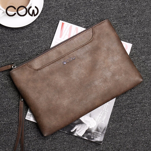 Sac à main pour hommes de vache française, sac d'enveloppe, sac de carte multifonction simple d'affaires, grande capacité, portefeuille masculin, embrayage, sac à main masculin C-9812, bronze Sac à main pour hommes de vache française, sac d'enveloppe, sac de carte multifonction simple d'affaires, grande capacité, portefeuille masculin, embrayage, sac à main masculin C-9812, bronze