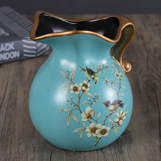 Tira European style retro ceramic vase ornaments, milk pot flower pot home model living room entrance decoration decoration 1047 blue warbler blossom Tira European style retro ceramic vase ornaments, milk pot flower pot home model living room entrance decoration decoration 1047 blue warbler blossom