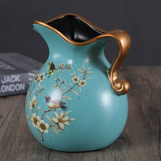 Tira European style retro ceramic vase ornaments, milk pot flower pot home model living room entrance decoration decoration 1047 blue warbler blossom Tira European style retro ceramic vase ornaments, milk pot flower pot home model living room entrance decoration decoration 1047 blue warbler blossom