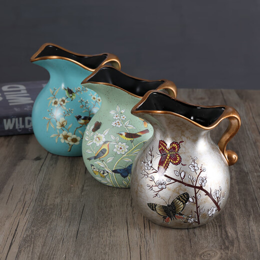 Tira European style retro ceramic vase ornaments, milk pot flower pot home model living room entrance decoration decoration 1047 blue warbler blossom Tira European style retro ceramic vase ornaments, milk pot flower pot home model living room entrance decoration decoration 1047 blue warbler blossom