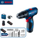 Bosch BOSCHGSB 120 12V rechargeable hand drill electric screwdriver household multifunctional lithium electric impact drill 2A single power + small black box 78 accessories toolbox set Bosch BOSCHGSB 120 12V rechargeable hand drill electric screwdriver household multifunctional lithium electric impact drill 2A single power + small black box 78 accessories toolbox set