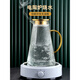 Light luxury hammered glass household water cup with handle living room family drinking water color cup teacup cup set 6 hammered glass handle + gold cup holder + green tray + square pot Light luxury hammered glass household water cup with handle living room family drinking water color cup teacup cup set 6 hammered glass handle + gold cup holder + green tray + square pot