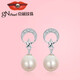 Jingrun Pearl Looking Back Freshwater Pearl Earrings S925 Silver Inlaid Earrings Earrings Female With Certificate White 9-10mm Jingrun Pearl Looking Back Freshwater Pearl Earrings S925 Silver Inlaid Earrings Earrings Female With Certificate White 9-10mm