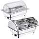 Commercial electric heating buffet stove clamshell buffy stove stainless steel breakfast stove hotel heat preservation stove visual lid heat preservation pot with portable lid double grid 9L/upgrade/ Commercial electric heating buffet stove clamshell buffy stove stainless steel breakfast stove hotel heat preservation stove visual lid heat preservation pot with portable lid double grid 9L/upgrade/
