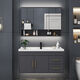 Yanfeng modern light luxury smart mirror ceramic integrated basin cabinet bathroom cabinet combination bathroom hotel wind vanity sink small apartment washbasin cabinet iron gray 0.9m ceramic basin + ordinary mirror cabinet with installation Yanfeng modern light luxury smart mirror ceramic integrated basin cabinet bathroom cabinet combination bathroom hotel wind vanity sink small apartment washbasin cabinet iron gray 0.9m ceramic basin + ordinary mirror cabinet with installation