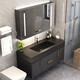 Olandon solid wood bathroom cabinet rock board integrated basin cabinet combination bathroom vanity wash basin modern minimalist bathroom cabinet set Yuwu blue smart mirror cabinet 90 rock board integrated basin Olandon solid wood bathroom cabinet rock board integrated basin cabinet combination bathroom vanity wash basin modern minimalist bathroom cabinet set Yuwu blue smart mirror cabinet 90 rock board integrated basin