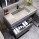 Olandon solid wood bathroom cabinet rock board integrated basin cabinet combination bathroom vanity wash basin modern minimalist bathroom cabinet set Yuwu blue smart mirror cabinet 90 rock board integrated basin Olandon solid wood bathroom cabinet rock board integrated basin cabinet combination bathroom vanity wash basin modern minimalist bathroom cabinet set Yuwu blue smart mirror cabinet 90 rock board integrated basin