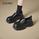 Zhuo Shini Oxford shoes, cool mid-heeled British shoes, college small leather shoes, spring fashion, versatile women's shoes, black 38 Zhuo Shini Oxford shoes, cool mid-heeled British shoes, college small leather shoes, spring fashion, versatile women's shoes, black 38