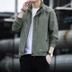 Kangaroo DaiShu jacket men's autumn and winter cotton denim work jacket men's fashion stand collar Korean style jacket embroidery loose plus size windbreaker baseball uniform men's clothing NS 2031 army green XL Kangaroo DaiShu jacket men's autumn and winter cotton denim work jacket men's fashion stand collar Korean style jacket embroidery loose plus size windbreaker baseball uniform men's clothing NS 2031 army green XL