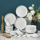 Haoya ceramic tableware underglaze color Jingdezhen tableware bowls and dishes set microwave oven for 24 ink clouds Haoya ceramic tableware underglaze color Jingdezhen tableware bowls and dishes set microwave oven for 24 ink clouds