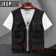 JEEP SPIRIT2023 New Summer Vest Men's Outdoor Lightweight Vest Women's Casual Loose Multi-Pocket Fishing Mesh Vest 8570 Khaki M JEEP SPIRIT2023 New Summer Vest Men's Outdoor Lightweight Vest Women's Casual Loose Multi-Pocket Fishing Mesh Vest 8570 Khaki M