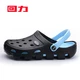 Pull back summer new hole shoes men's trendy slippers men's non-slip beach shoes trendy outdoor summer wear sandals dark blue 41 Pull back summer new hole shoes men's trendy slippers men's non-slip beach shoes trendy outdoor summer wear sandals dark blue 41