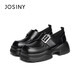 Zhuo Shini Oxford shoes, cool mid-heeled British shoes, college small leather shoes, spring fashion, versatile women's shoes, black 38 Zhuo Shini Oxford shoes, cool mid-heeled British shoes, college small leather shoes, spring fashion, versatile women's shoes, black 38