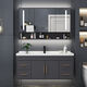 Yanfeng modern light luxury smart mirror ceramic integrated basin cabinet bathroom cabinet combination bathroom hotel wind vanity sink small apartment washbasin cabinet iron gray 0.9m ceramic basin + ordinary mirror cabinet with installation Yanfeng modern light luxury smart mirror ceramic integrated basin cabinet bathroom cabinet combination bathroom hotel wind vanity sink small apartment washbasin cabinet iron gray 0.9m ceramic basin + ordinary mirror cabinet with installation