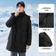 Taiping bird men's new detachable cap stand collar black warm solid color down jacket men's mid-length coat black L Taiping bird men's new detachable cap stand collar black warm solid color down jacket men's mid-length coat black L