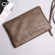 Sac à main pour hommes de vache française, sac d'enveloppe, sac de carte multifonction simple d'affaires, grande capacité, portefeuille masculin, embrayage, sac à main masculin C-9812, bronze Sac à main pour hommes de vache française, sac d'enveloppe, sac de carte multifonction simple d'affaires, grande capacité, portefeuille masculin, embrayage, sac à main masculin C-9812, bronze
