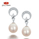 Jingrun Pearl Looking Back Freshwater Pearl Earrings S925 Silver Inlaid Earrings Earrings Female With Certificate White 9-10mm Jingrun Pearl Looking Back Freshwater Pearl Earrings S925 Silver Inlaid Earrings Earrings Female With Certificate White 9-10mm