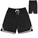 Sports running basketball pants fitness breathable quick-drying trend training five-point pants retro beach loose plus size shorts 3005 sports casual pants black L size suitable for 175-180CM70-75KG Sports running basketball pants fitness breathable quick-drying trend training five-point pants retro beach loose plus size shorts 3005 sports casual pants black L size suitable for 175-180CM70-75KG