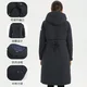 Jieao down jacket women's long windbreaker cotton sense winter coat coat hooded ladies down jacket 7981308 100#black 160/S Jieao down jacket women's long windbreaker cotton sense winter coat coat hooded ladies down jacket 7981308 100#black 160/S