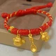 Yisheng Gold Baby Bracelet Bracelet 3D Pure Gold 999 Auspicious Three Treasures Gold Pendant Transfer Pearl Red Rope Bracelet Anklet Baby Bracelet One Year Baby Full Moon Children's Day Gift Gold Worry-free Red Rope Bracelet Champion Hat, Spoon, Official Clothes Three-piece Set Yisheng Gold Baby Bracelet Bracelet 3D Pure Gold 999 Auspicious Three Treasures Gold Pendant Transfer Pearl Red Rope Bracelet Anklet Baby Bracelet One Year Baby Full Moon Children's Day Gift Gold Worry-free Red Rope Bracelet Champion Hat, Spoon, Official Clothes Three-piece Set