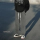 To the most beautiful high street straight jeans men's spring, summer and autumn loose pants men's trendy brand wide-leg casual trend trousers black gray XL To the most beautiful high street straight jeans men's spring, summer and autumn loose pants men's trendy brand wide-leg casual trend trousers black gray XL