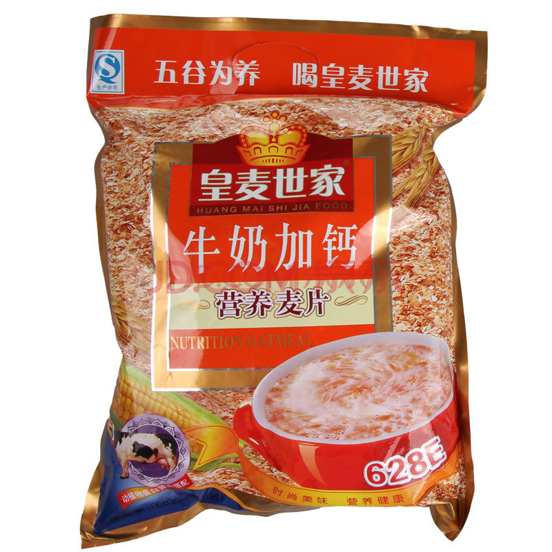 皇麦世家牛奶加钙营养麦片 608g/袋