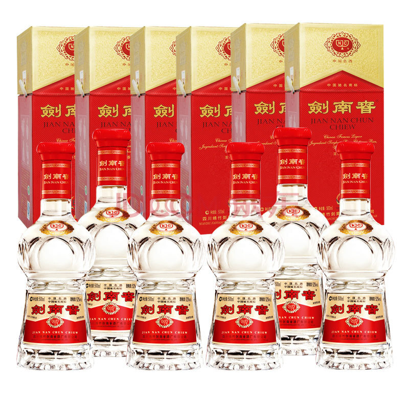 6瓶整箱 剑南春52度500ml 浓香型白酒【图片 价格  】