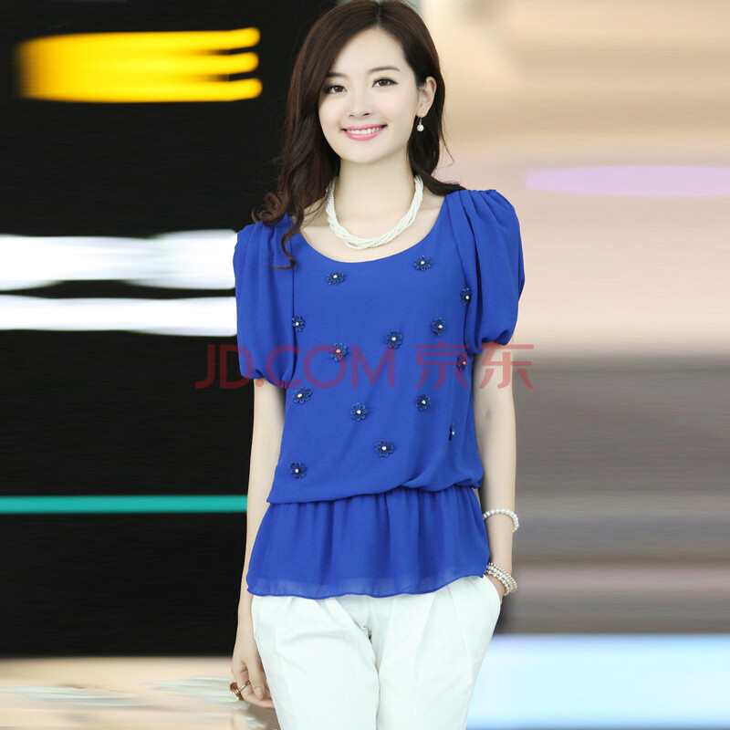 <em>韩版</em>中长款雪纺上衣相关产品 雪纺<em>韩版女上衣</em>