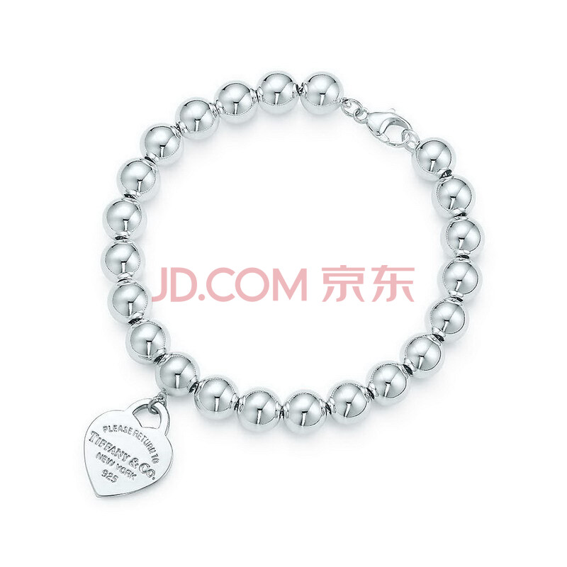美国直发 tiffany蒂凡尼 小心形纯银珠手链 tgrp03449纯银色
