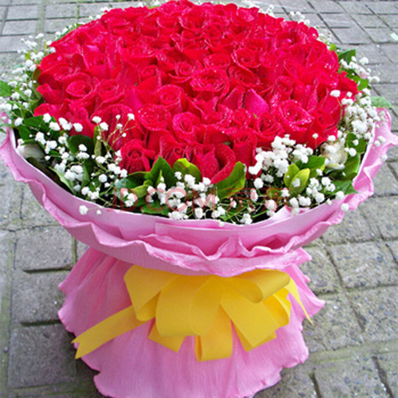 乐舞鲜花速递 求婚鲜花 99枝红玫瑰花束 99朵红玫瑰 生日订花 99枝红