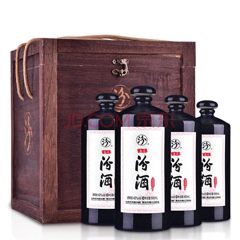 汾酒 盘古汾酒 42度 500ml*4(整箱带木盒)