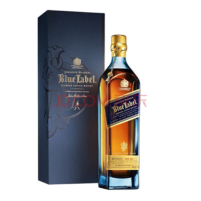 尊尼获加（JOHNNIE WALKER）JOHNNIE WALKER 尊尼获加 经典威士忌进口洋酒 蓝方蓝牌 礼盒装 尊尼获加蓝牌蓝方750mL