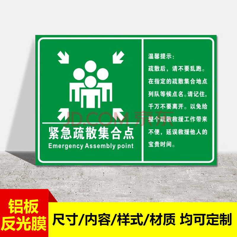 紧急疏散集合点疏散指示标志应急避难场所地下防空洞标识标志立柱式