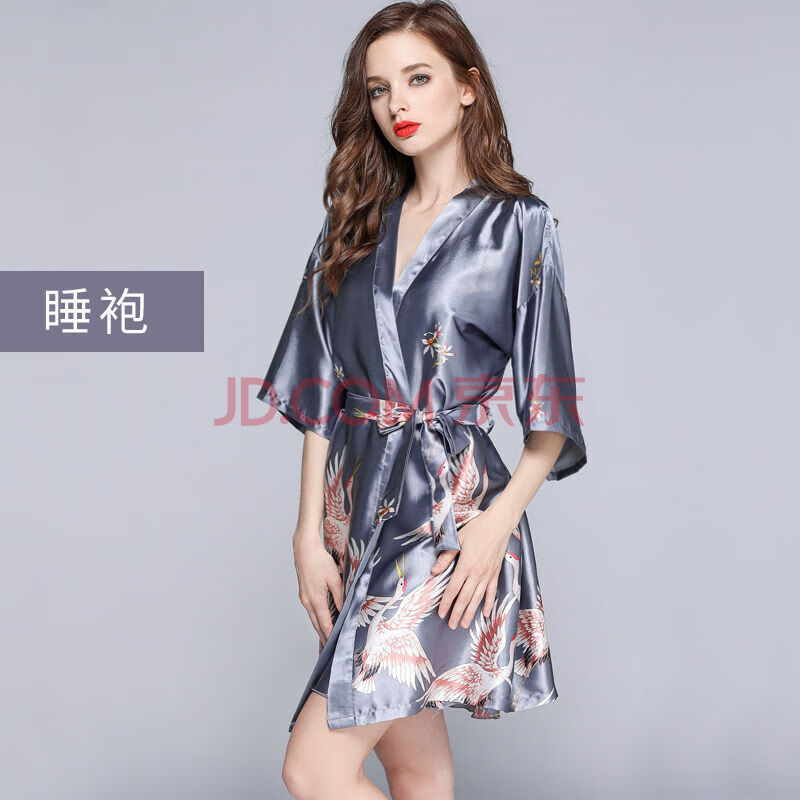 胖妹妹居家服夏天睡衣情侣睡衣女夏春夏薄款冰丝情侣睡袍红色新娘晨袍