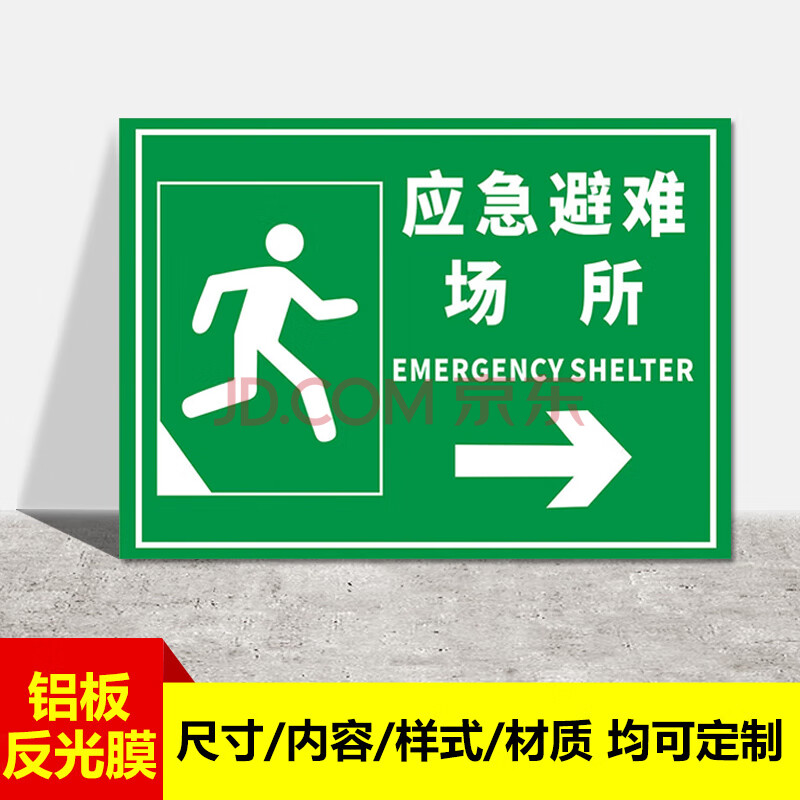 紧急疏散集合点疏散指示标志应急避难场所地下防空洞标识标志立柱式