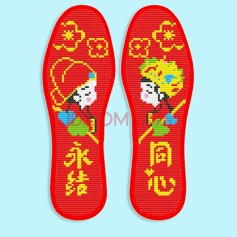 十字绣鞋垫纯棉半成品鞋垫子手工绣花十字绣图纸花样