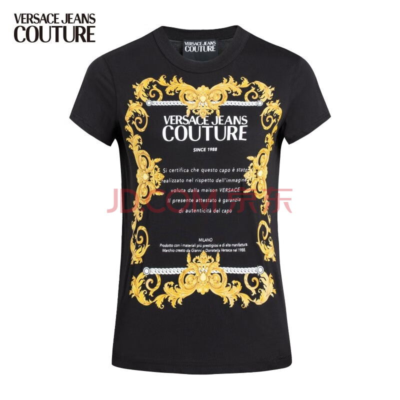 范思哲versace jeans couture奢侈品女装 女士巴洛克印花t恤 b2hza7tg