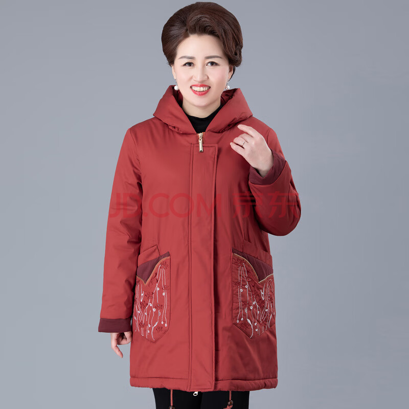 中老年加大加肥棉衣女胖妈妈特大码棉服老妈冬季外套200斤胖太太棉袄
