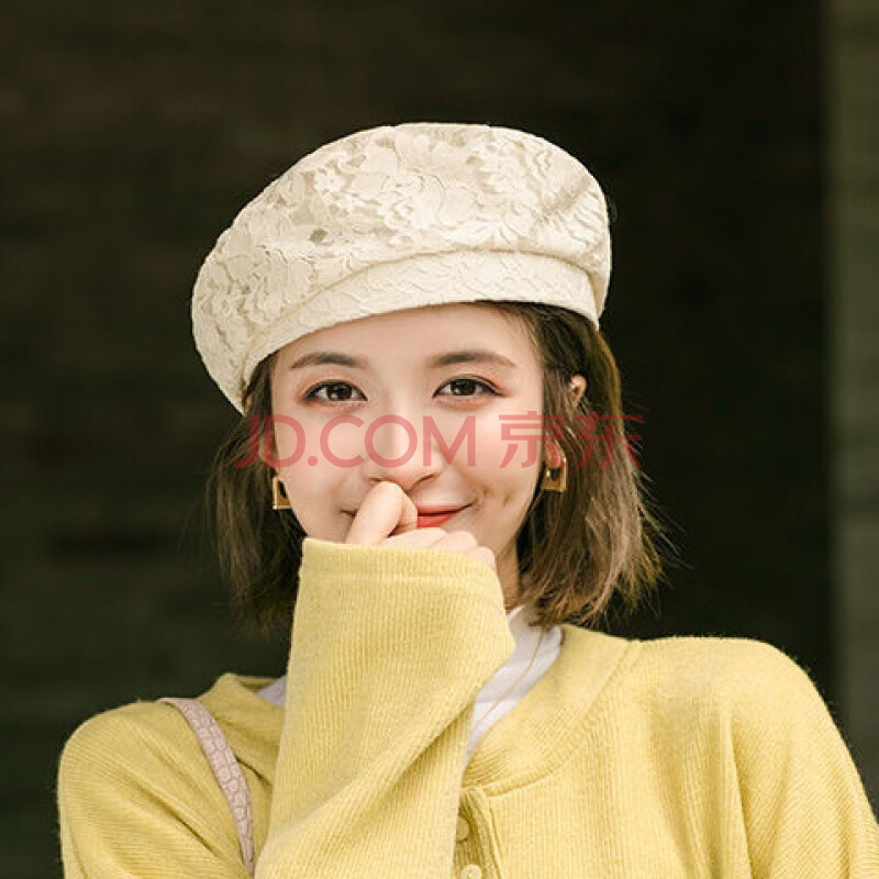 e薄款蕾丝贝雷帽女夏季韩版时尚百搭蓓蕾帽优雅文艺春秋日系画家帽