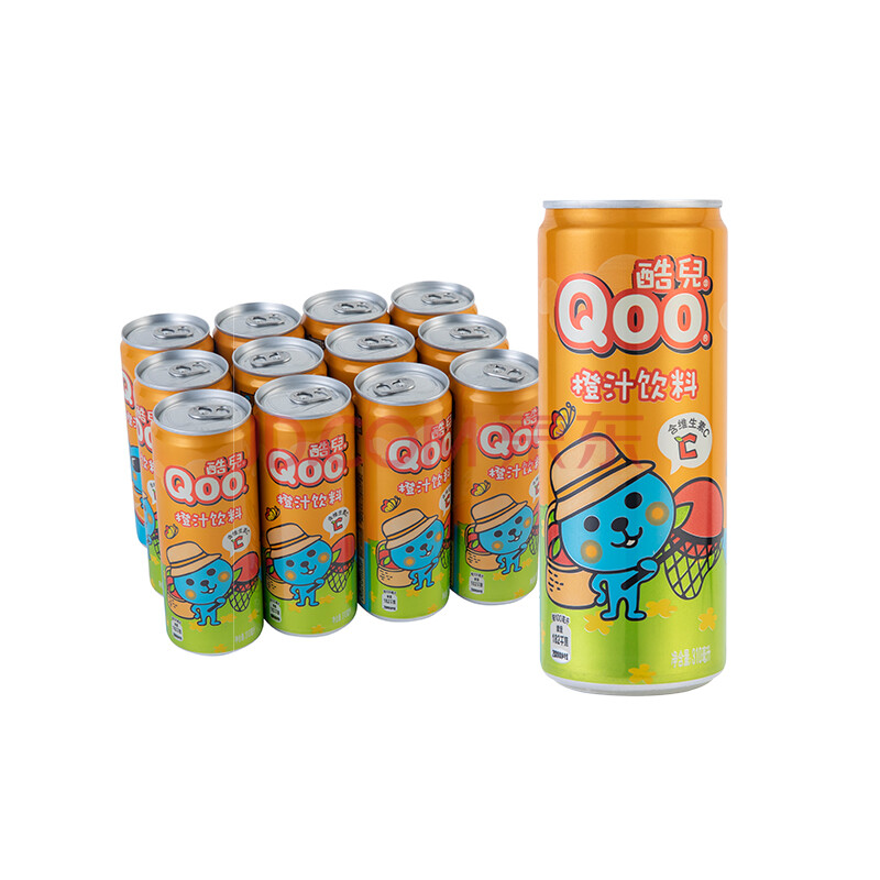 美汁源 minute maid 酷儿 qoo 迷你罐 橙味 果汁饮料 310ml*12瓶 整箱