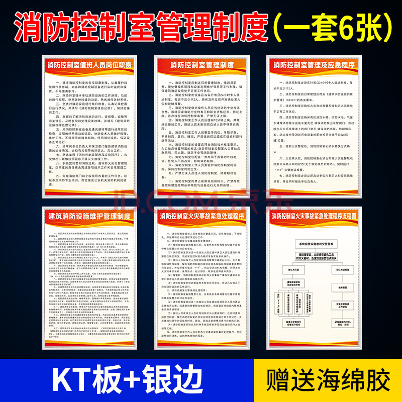 家装软饰 墙贴/装饰贴 安睦 消防控制室管理制度牌全套消防检查值班