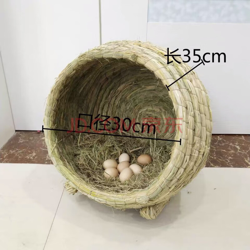 母鸡窝稻草下蛋窝特大号猫窝防侧翻稻草鸡窝草编窝手工编织鸽子 母鸡