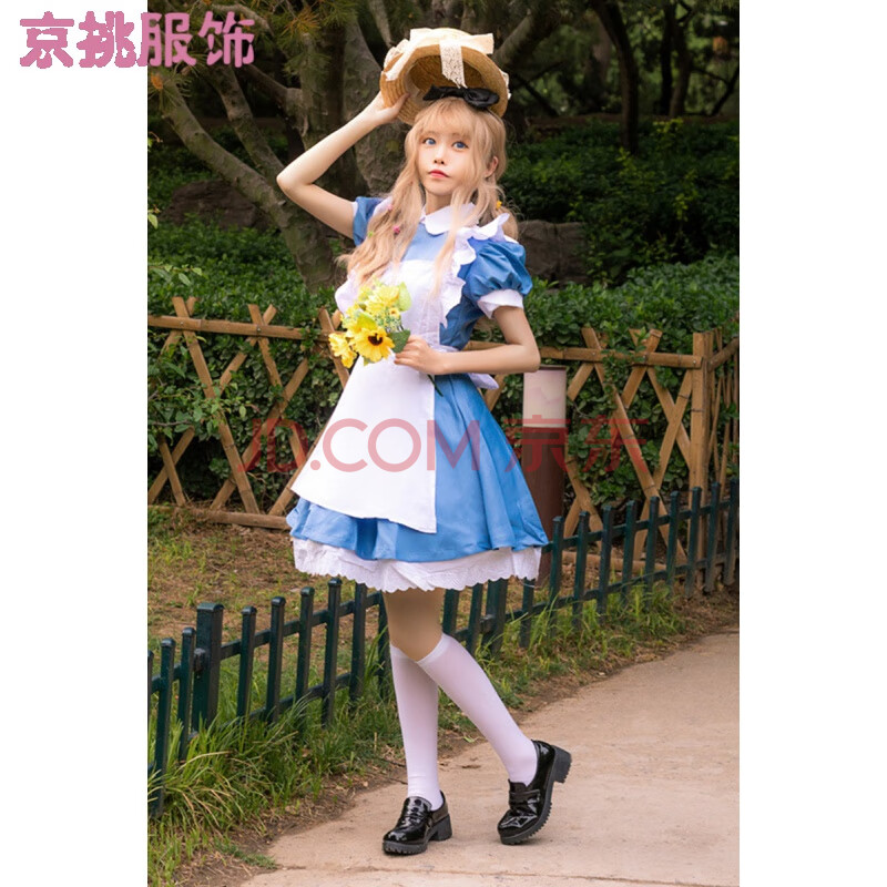cosplay可爱服装,兰cosplay 爱丽丝梦游仙境cosplay 洛丽塔洋装公主裙动漫可爱女仆 衣服套装送 l