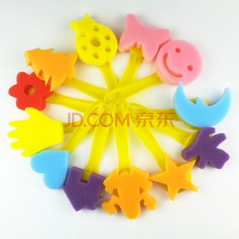 儿童美术材料圆形海绵刷绘画涂鸦工具蘑菇头印章 幼儿
